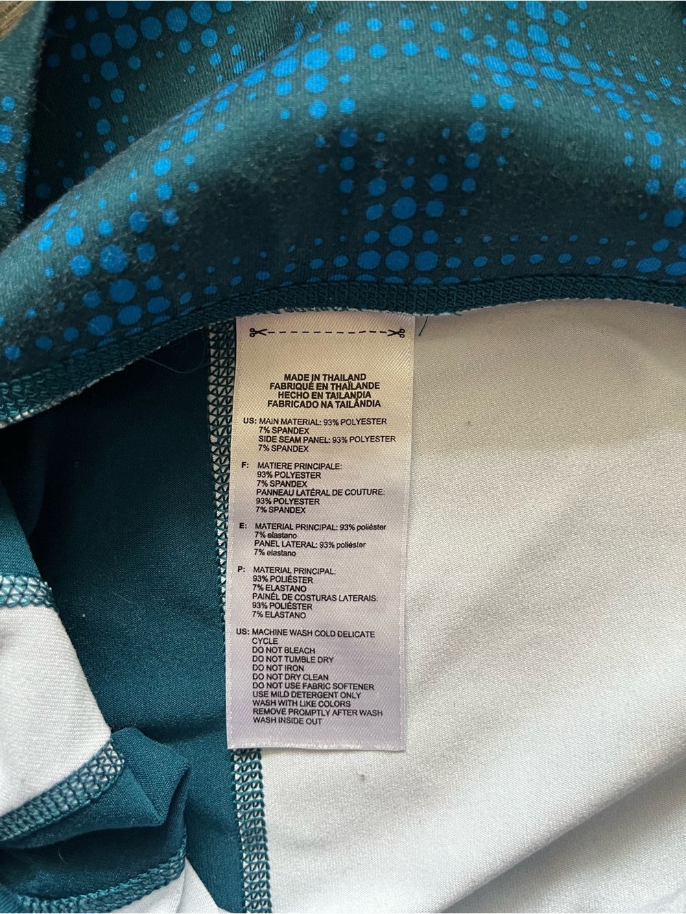 Adidas Climalite Aqua Blue Mineral Dot High-Rise Capri 3/4 Leggings Size L - Picture 7 of 11